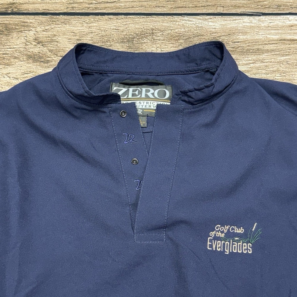 Zero Restriction Vest Jacket L Blue Golf Club Everglades Windstopper Snap Collar